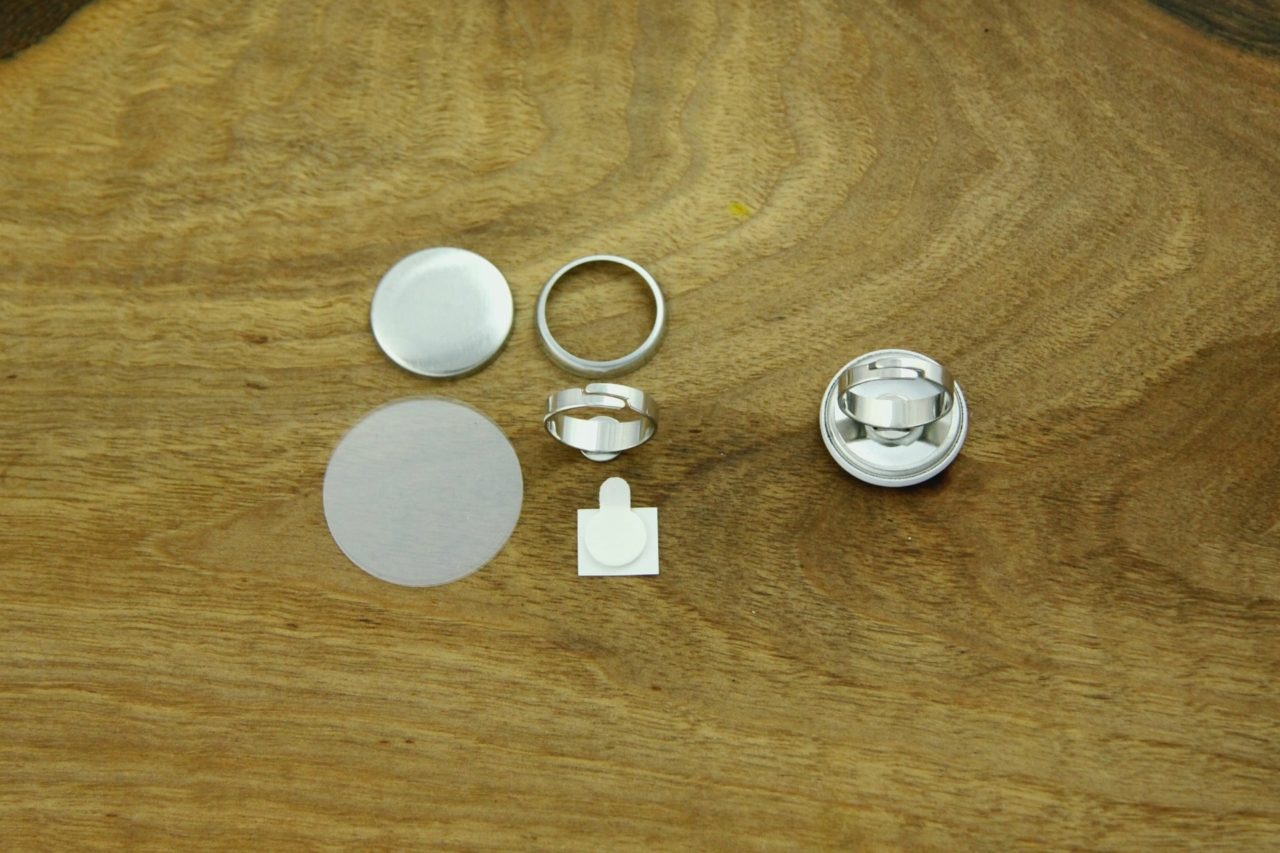 komponenty do przypinek 25mm z pierścionkiem