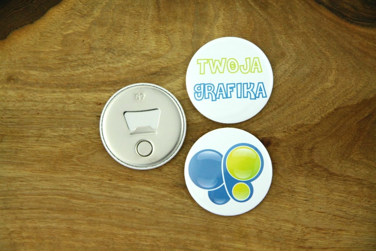 przypinka otwieracz - przypinki z otwieraczem z magnesem 59mm