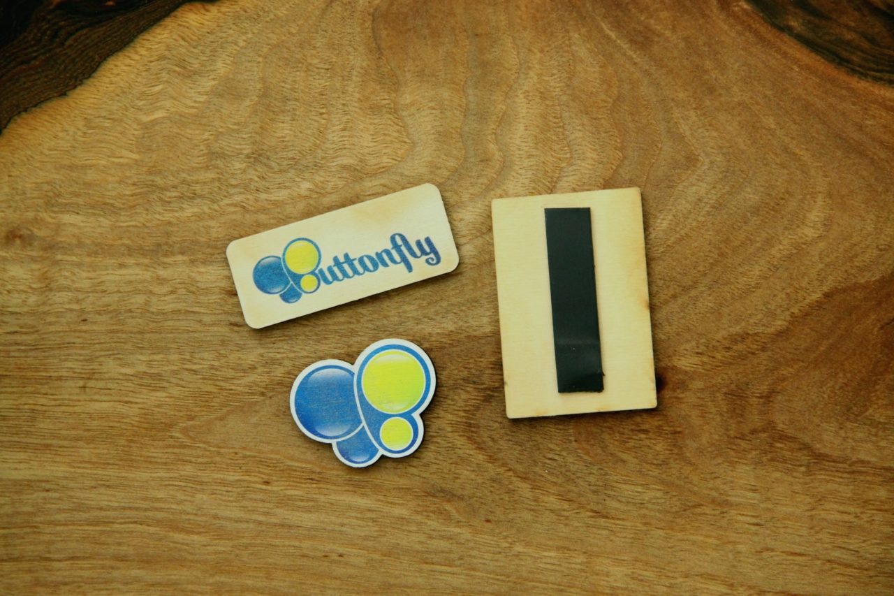 drewniane magnesy na lodówkę z nadrukiem