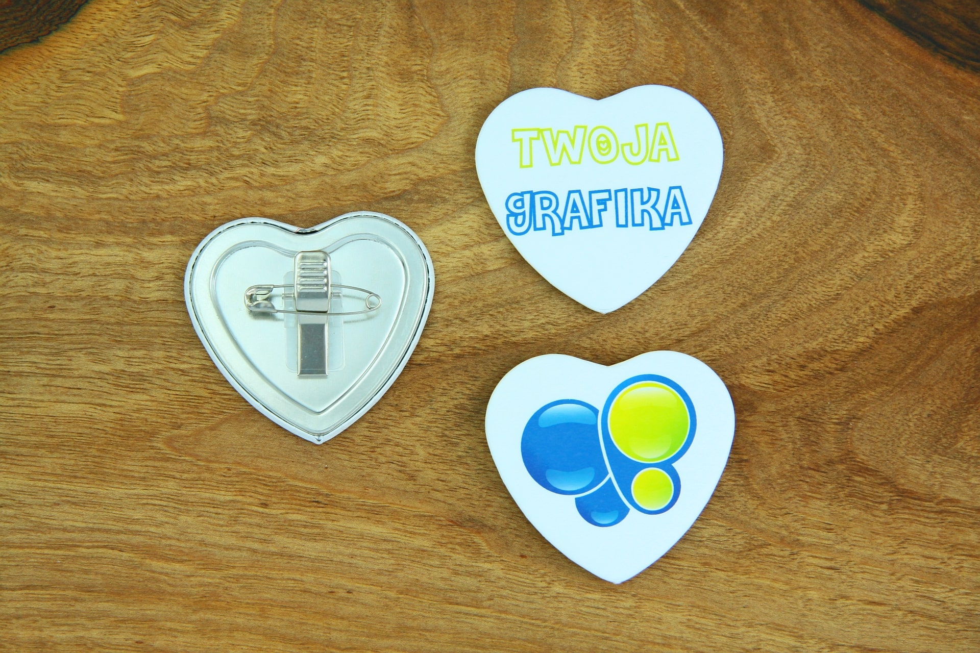przypinka identyfikator serce 57x54mm