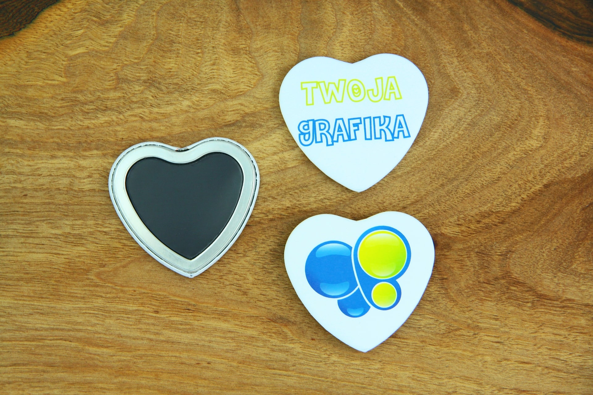 przypinki z magnesem serce 57mm x 54mm